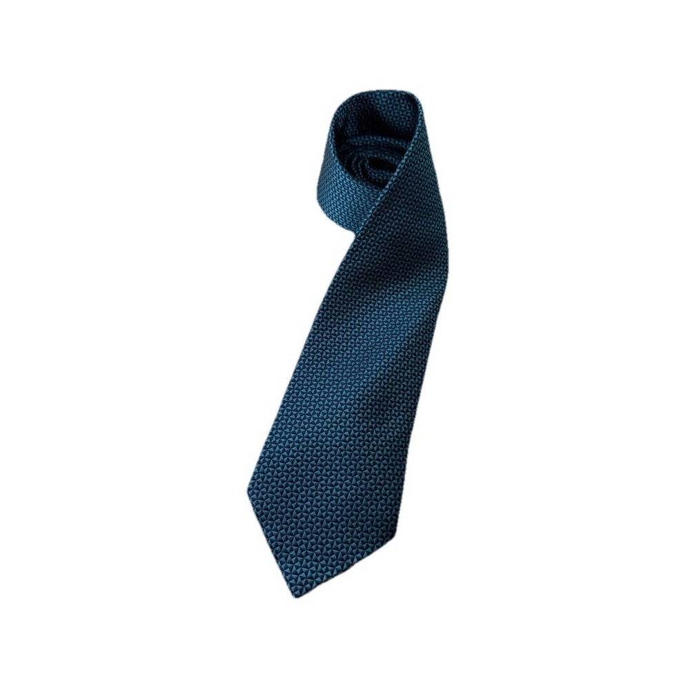 Emerald Row Geometric Pattern Silk Tie Formalwear Prom Teal Homecoming Art Core